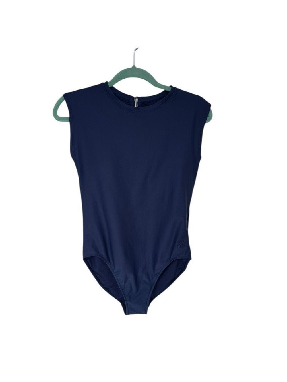 Hapari Women's Women's High Crew Neck One-Piece Modest Swimsuit Navy Size XL NWT